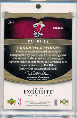 Upper Deck 2006-2007 Exquisite Collection Exquisite Enshrinements #EXRI Pat Riley 7/25