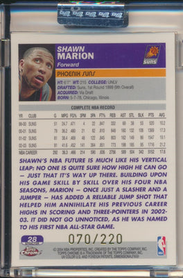 Topps  2003-2004 Chrome  X-Fractor #28 Shawn Marion 70/220