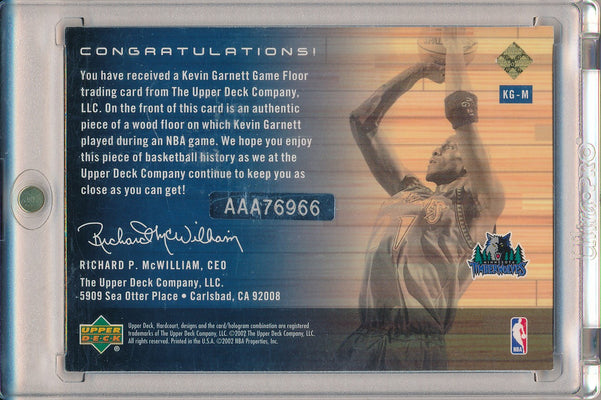 Upper Deck 2002-2003 Hardcourt UD Game Floor Metalics #KG-M Kevin Garnett