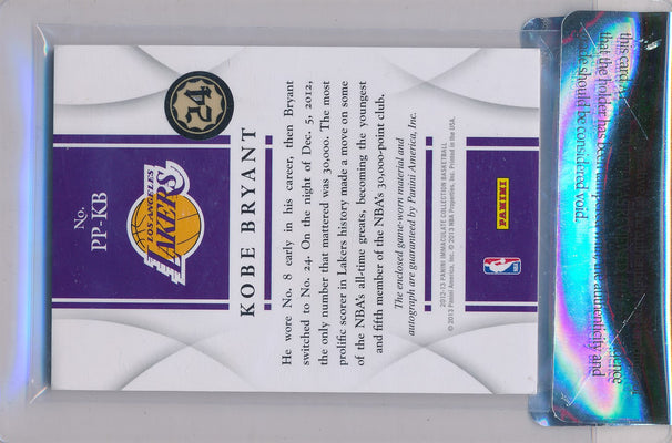 Panini 2012-2013 Immaculate Collection  #PPKB Kobe Bryant 2/25 / Auto Grade 10