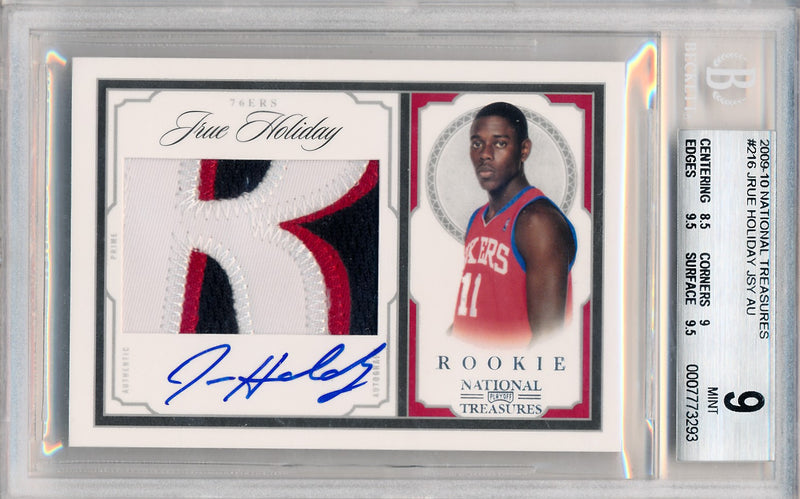 Panini 2009-2010 National Treasures Century Silver #216 Jrue Holiday 38/99 / BGS Grade 9 / Auto Grade 10