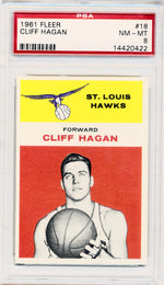 Fleer 1961 St. Louis Hawks  #18 Cliff Hagan  / PSA Grade 8