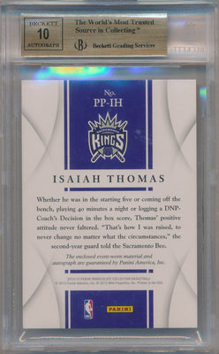 Panini 2012-2013 Immaculate Collection Jumbo Patch Autographs #PP-IH Isiah Thomas 7/25 / BGS Grade 9.5 / Auto Grade 10