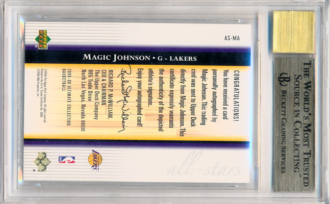 Upper Deck 2005-2006 Ultimate Collection All-Stars Sigs #ASMA Magic Johnson 4/10 / BGS Grade 9.5 / Auto Grade 10