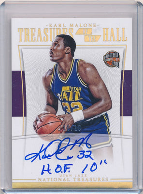 Panini 2015-2016 National Treasures  Treasures Of The Hall #TH-KML Karl Malone 10/10