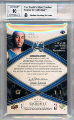 Upper Deck 2008-2009 Exquisite Collection Rookie Parallel #74 Courtney Lee 3/11 / BGS Grade 9 / Auto Grade 10