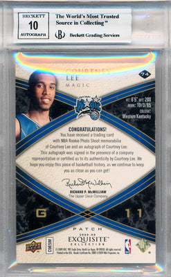 Upper Deck 2008-2009 Exquisite Collection Rookie Parallel #74 Courtney Lee 3/11 / BGS Grade 9 / Auto Grade 10