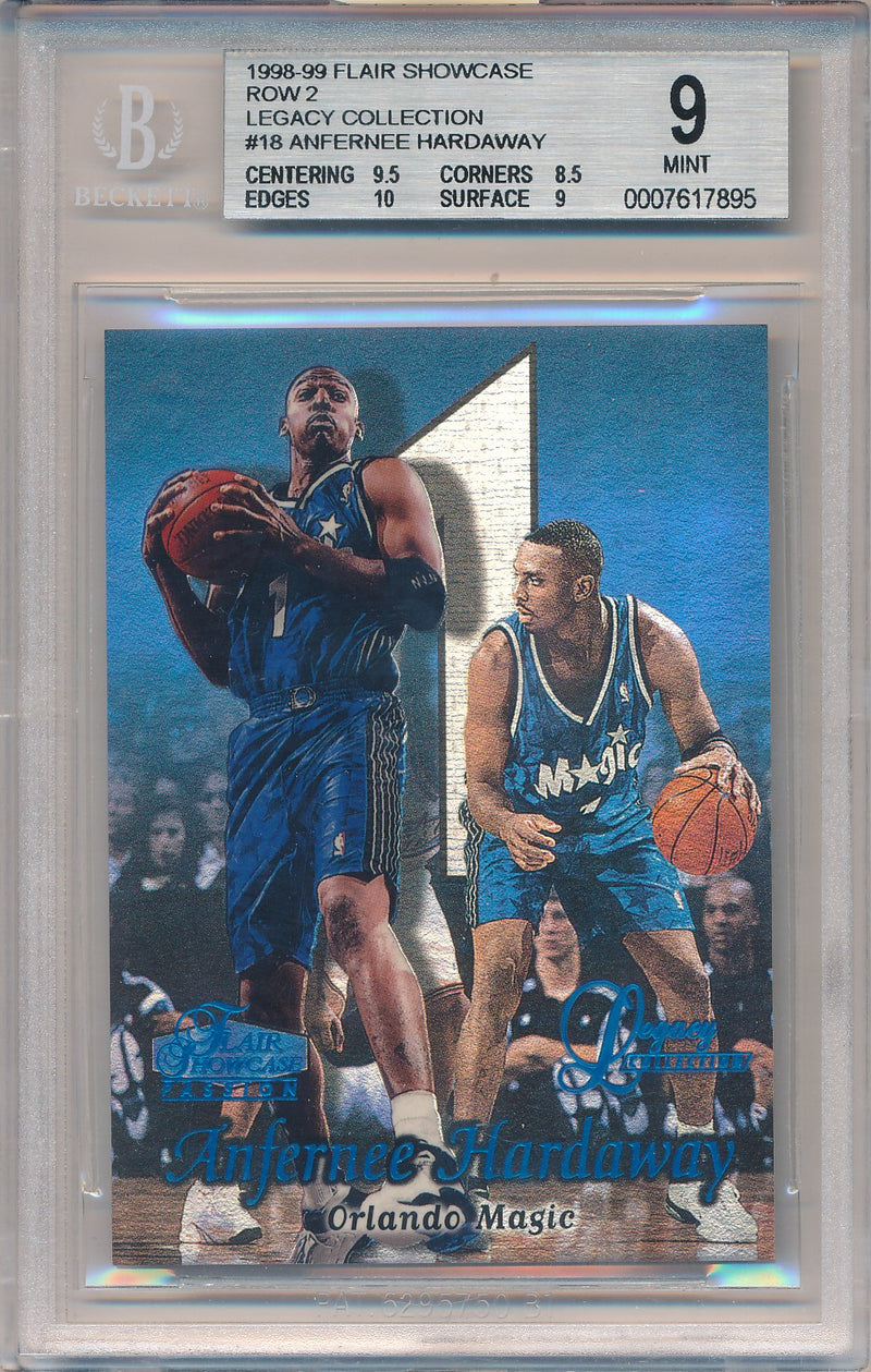 Fleer 1998-1999 Flair Showcase  Row 2 Legacy Collection #18 Anfernee Hardaway 45/99 / BGS Grade 9