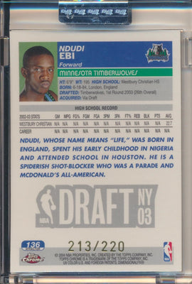 Topps  2003-2004 Chrome  X-Fractor #136 Ndudi Ebi 213/220