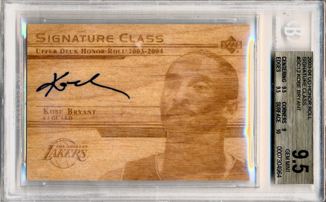 Upper Deck 2003-2004 Honor Roll Signature Class #SC12 Kobe Bryant  / BGS Grade 9.5 / Auto Grade 10