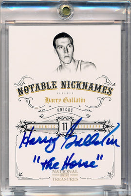 Panini 2009-2010 National Treasures Notable Nicknames  #NN-HG Harry Gallatin 48/49