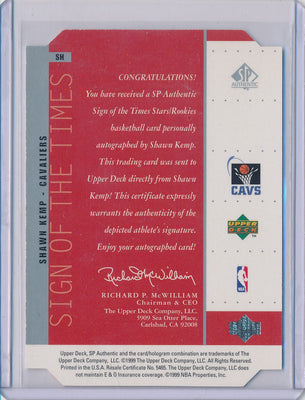 Upper Deck 1998-1999 SP Authentic Sign Of The Times #SH Shwan Kemp