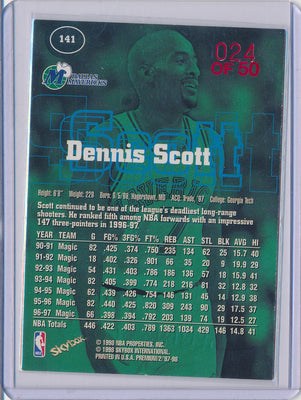 SkyBox 1997-1998 Premium Star Rubies #141 Dennis Scott 24/50