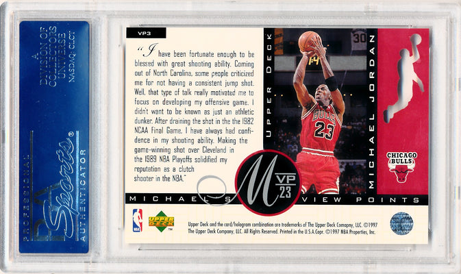 Upper Deck 1996-1997 MJ On Shooting Jordan's Viewpoint #VP3 Michael Jordan  / PSA Grade 10