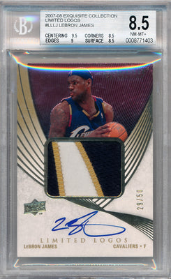 Upper Deck 2007-2008 Exquisite Collection Limited Logos #LLLJ Lebron James 29/50 / BGS Grade 8.5 / Auto Grade 10