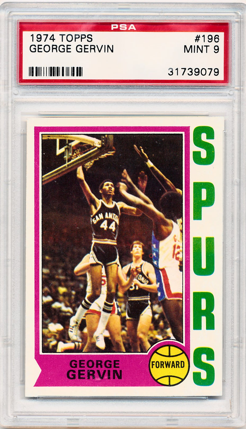 Topps Bowman  1974   #196 George Gervin  / PSA Grade 9 / BGS Grade None