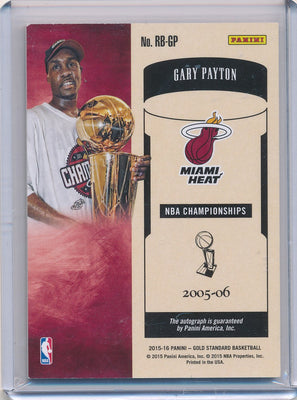 Panini 2015-2016 Gold Standard Ring Bearers Autographs #RB-GP Gary Payton 25/25