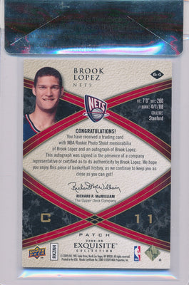 Upper Deck 2008-2009 Exquisite Collection Rookie Parallel #64 Brook Lopez 9/11 / Auto Grade 9