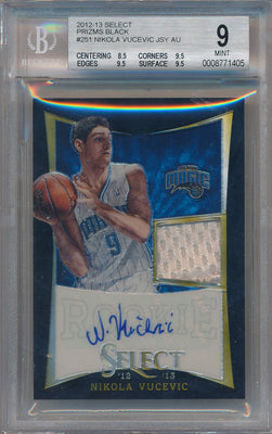 Panini 2012-2013 Select Prizms Black #251 Nikola Vucevic 1/1 / BGS Grade 9 / Auto Grade 10