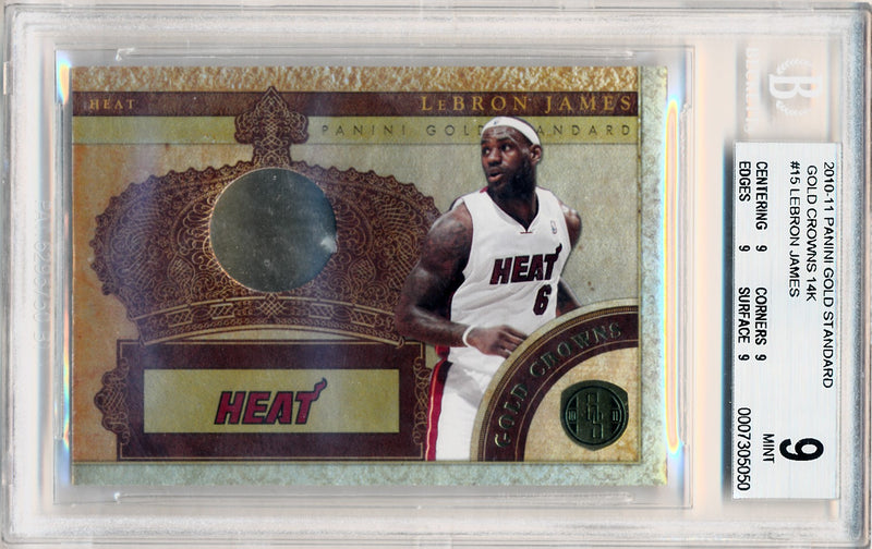 Panini 2010-2011 Gold Standard Gold Crowns 14k #15 Lebron James 2/8 / BGS Grade 9