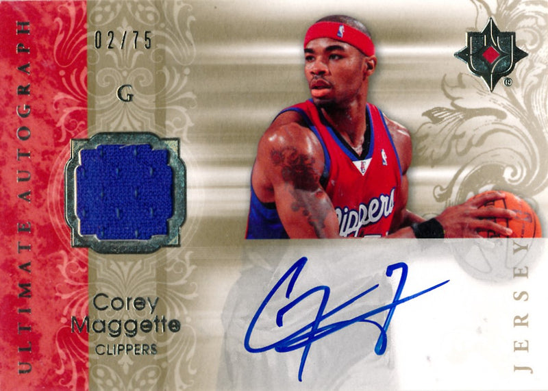 Upper Deck 2006-07 Ultimate Collection  Ultimate Jersey Autographs #AU-CM Corey Maggette 02/75