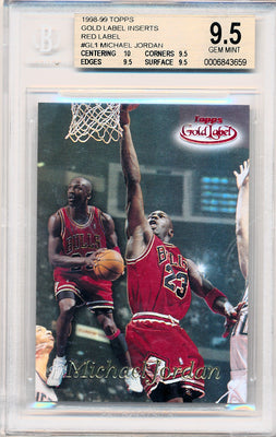 Topps 1998-1999 Gold Label Inserts Red Label #GL1 Michael Jordan  / BGS Grade 9.5