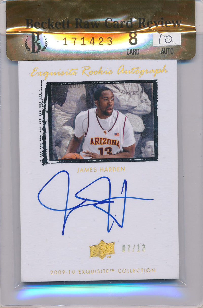 Upper Deck 2009-2010 Exquisite Collection Rookie Parallel #45 James Harden 7/13 / Auto Grade 10