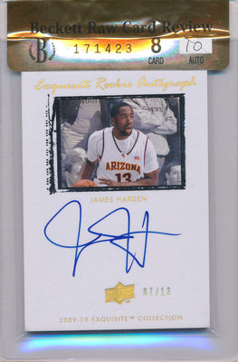 Upper Deck 2009-2010 Exquisite Collection Rookie Parallel #45 James Harden 7/13 / Auto Grade 10