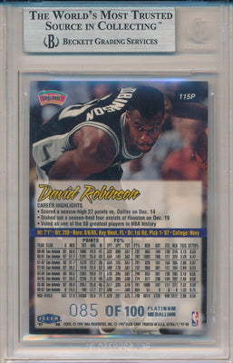 SkyBox 1999-2000 Autographics Basketball #93 David Robinson 1/50 / BGS Grade 8.5 / Auto Grade 10