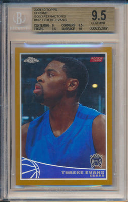 Topps 2009-2010 Chrome Gold Refractors #107 Tyreke Evans 24/50 / BGS Grade 9.5