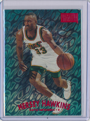 SkyBox 1997-1998 Premium Star Rubies #66SR Hersey Hawkins 40/50