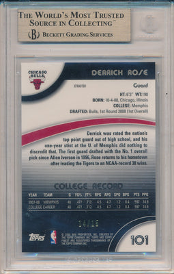 Topps 2007-08 Finest X-Fractor #101 Derrick Rose 14/15 / BGS Grade 9.5