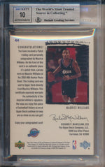 Upper Deck 2003-2004 Exquisite Collection Exquisite Rookie Patch Auto #44 Maurice Williams 4/225 / BGS Grade 9 / Auto Grade 10