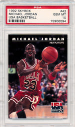 Skybox 1992 USA Basketball NBA Playoffs #42 Michael Jordan  / PSA Grade 10