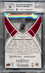 Upper Deck 2009-2010 Exquisite Collection Limited Logos #LLA Lamarcus Aldridge 5/10 / BGS Grade 8.5 / Auto Grade 10