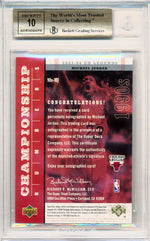 Upper Deck 2003-2004 Upper Deck Legends Championship Numbers Autos #MJ Michael Jordan 33/90 / BGS Grade 9.5 / Auto Grade 10