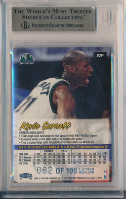 Fleer 1997-1998 Ultra  Platinum Medallion #83P Kevin Garnett 82/100 / BGS Grade 9.5