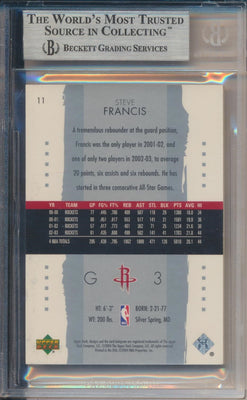 Upper Deck 2003-2004 Exquisite Collection Base #11 Steve Francis 141/225 / BGS Grade 9