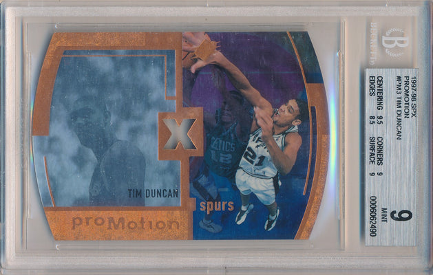 Upper Deck 1997-1998 SPX  Promotion #PM3 Tim Duncan  / BGS Grade 9