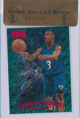 SkyBox 1997-1998 Premium Star Rubies #121 Stephon Marbury 50/50 / BGS Grade 8