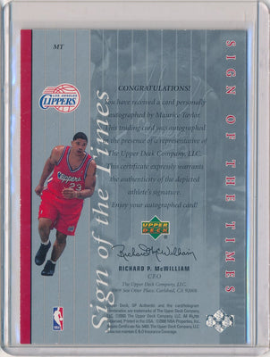 Upper Deck 1999-2000 SP Authentic Sign Of The Times #MT Maurice Taylor