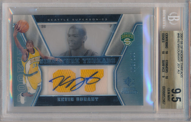 Upper Deck  2007-2008 SP Rookie Threads Signature Threads #49 Kevin Durant 62/199 / BGS Grade 9.5 / Auto Grade 10