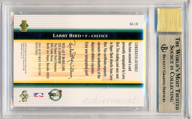 Upper Deck 2005-2006 Ultimate Collection Achievements Sigs #UALB Larry Bird 21/84 / BGS Grade 9.5 / Auto Grade 10