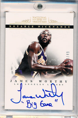 Panini 2012-2013 National Treasures  Notable Nicknames  #42 James Worthy 23/49