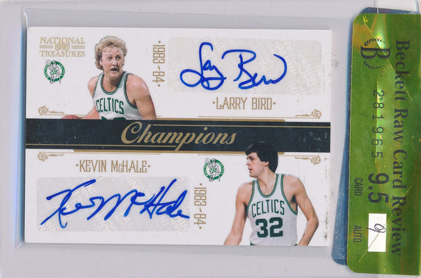 Panini 2010-2011 National Treasures Champions Signatures Quads #2 Larry Bird / Kevin Mchale / M.L Carr / Robert Parish 2/3 / BGS Grade 9.5 / Auto Grade 9