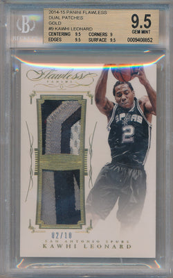 Panini 2014-2015 Flawless Dual Patches Gold #DP-LK Kawhi Leonard 2/10 / BGS Grade 9.5