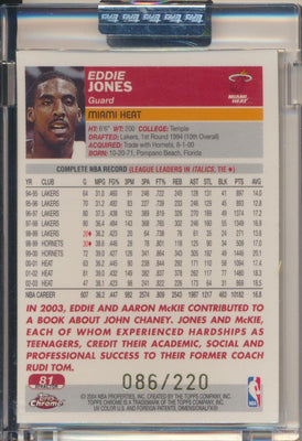 Topps  2003-2004 Chrome  X-Fractor #81 Eddie Jones 86/220