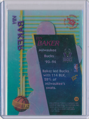 Topps 1993-1994 Stadium Club Clearcut #15 Vin Baker