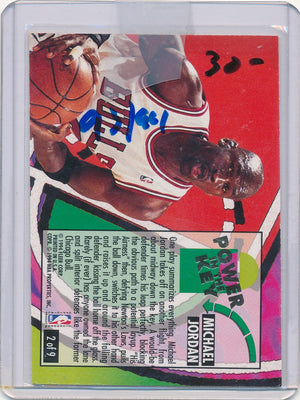 Fleer 1993-1994 Ultra Power In The Key # Michael Jordan 2/9