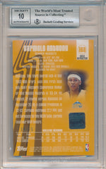 Topps 2003-2004 Finest Gold Refractors #163 Carmelo Anthony 14/25 / BGS Grade 9 / Auto Grade 10